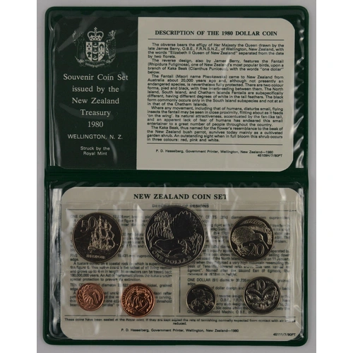 1980 New Zealand Uncirculated 7 Coin Set