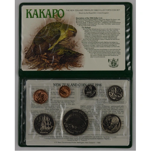 1986 New Zealand Uncirculated 7 Coin Set