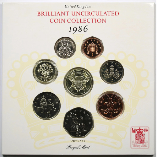 1986 United Kingdom Brilliant Uncirculated Eight-Coin Collection
