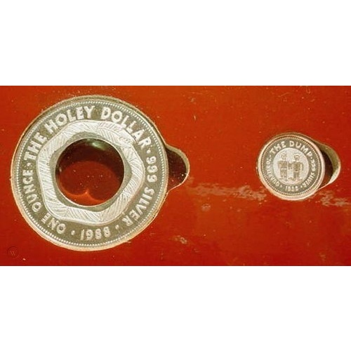 1988 $1 Holey Dollar and Dump 2 Coin Silver Set