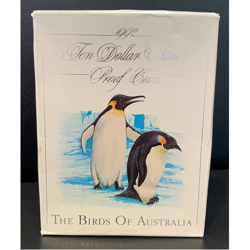 1992 $10 Birds of Australia - Emperor Penguin Silver Proof Coin