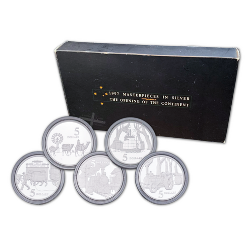 1997 Masterpieces in Silver - Opening of the Continent 5 Coin Set