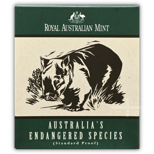 1998 $10 Australia's Endangered Species - Wombat Silver Proof Coin