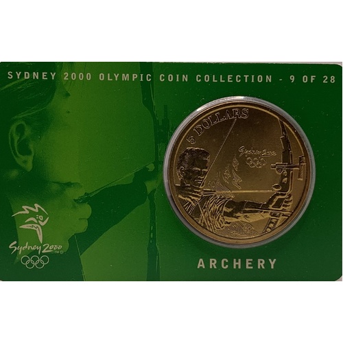 2000 $5 Sydney Olympic Gold Coin - Archery