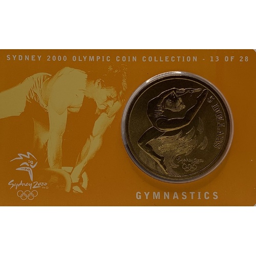 2000 $5 Sydney Olympic Gold Coin - Gymnastics
