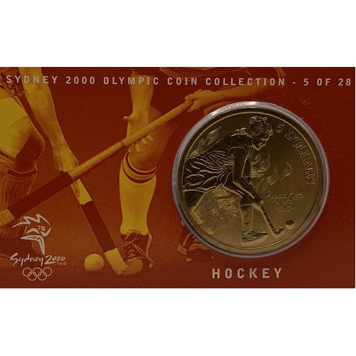 2000 $5 Sydney Olympic Gold Coin - Hockey
