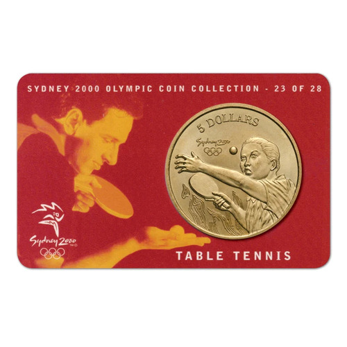 2000 $5 Sydney Olympic Gold Coin - Table Tennis