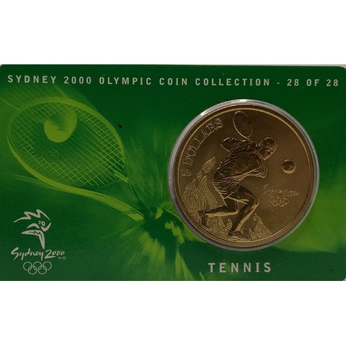 2000 $5 Sydney Olympic Gold Coin - Tennis