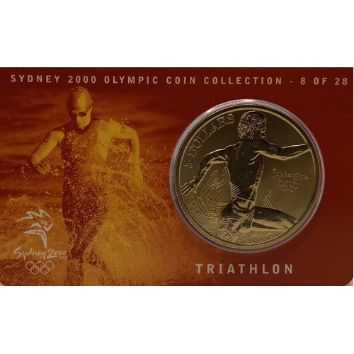 2000 $5 Sydney Olympic Gold Coin - Triathlon
