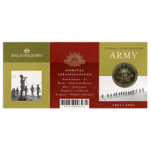 2001 $1 Centenary of the Australian Army