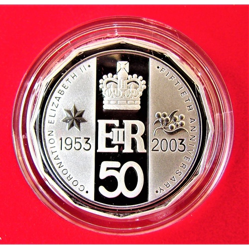 2003 50th Anniversary of the Coronation of Queen Elizabeth II 50c Silver Proof Coin