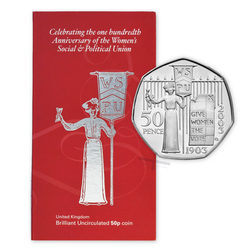 2003 50p Suffragette WSPU Carded Coin