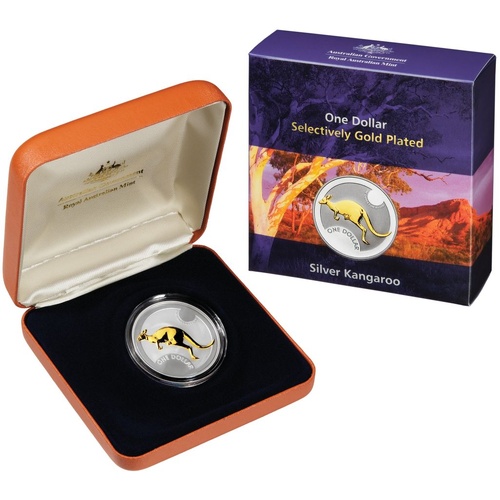 2006 1oz Kangaroo Selectively Gold Plated Silver Proof
