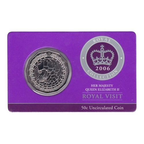 2006 50c HRM Queen Elizabeth II - Royal Visit Carded Coin