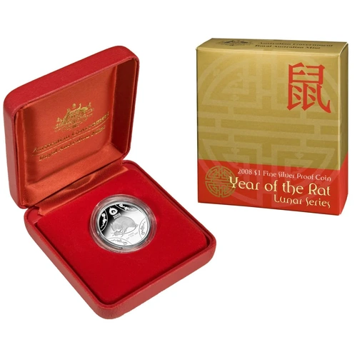 2008 $1 Year of the Rat Silver Proof Coin