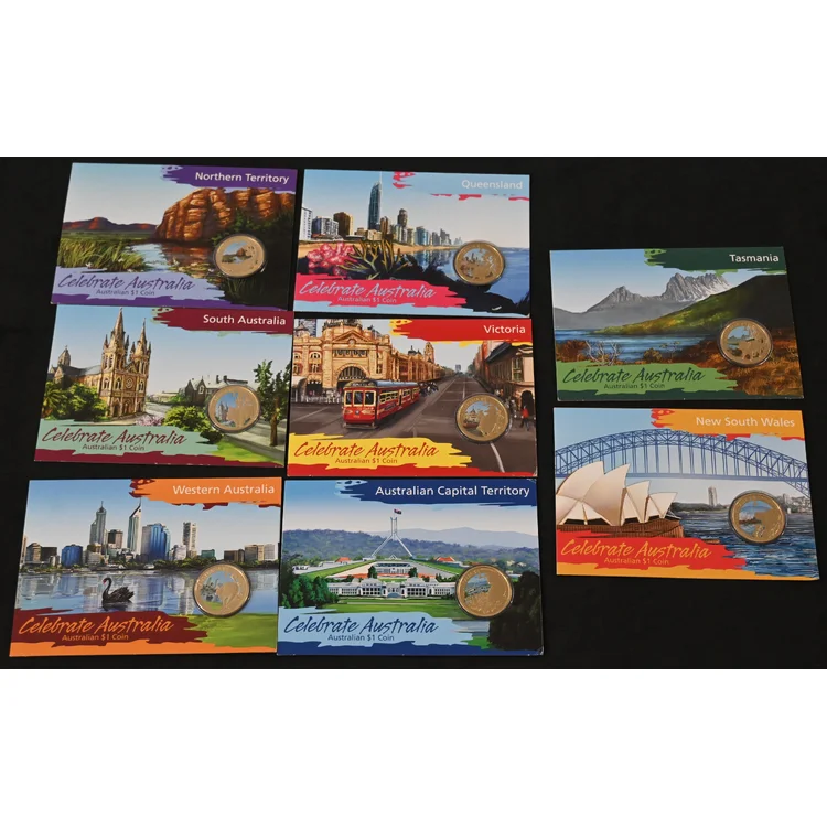 2009 $1 Celebrate Australia - Set of 8 Coins in Cards