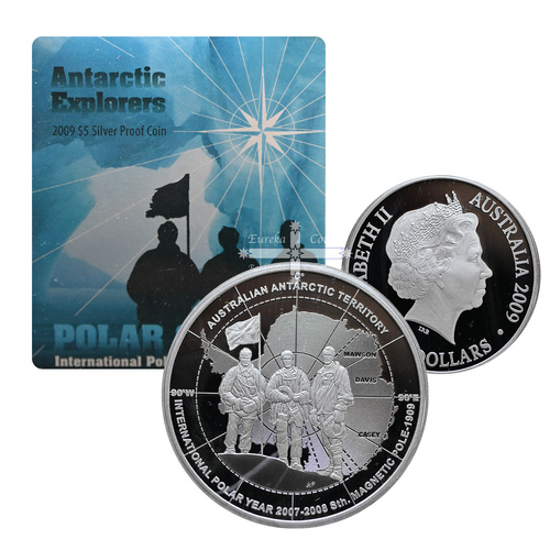 2009 1oz Polar Series Antarctic Explorers Silver Proof