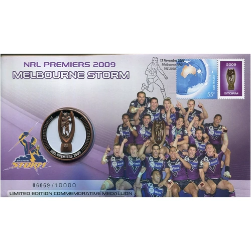 2009 NRL Premiers Melbourne Storm Limited Edition Medallion Cover