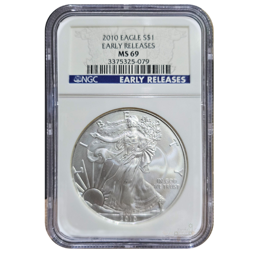 2010 1oz American Silver Eagle MS69 NGC Graded