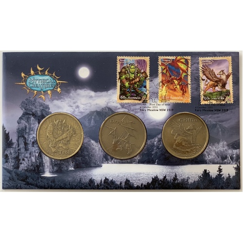 2011 Mythical Creatures - Troll, Dragon, Griffin Medallion PNC