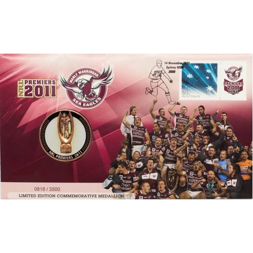 2011 Manly Warringah Sea Eagles - NRL Premiers Medallion PNC