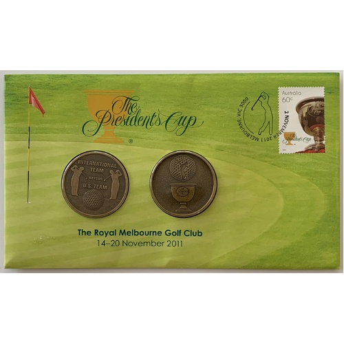 2011 The Presidents Cup - Royal Melbourne Golf Club 2x Medallions PNC