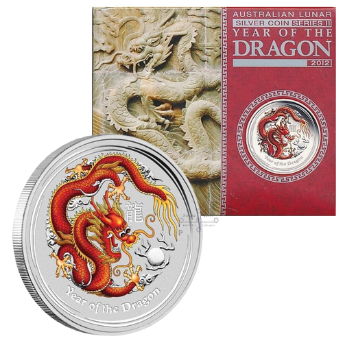 2012 1/2oz Australian Lunar Series II - Red Dragon Silver Proof