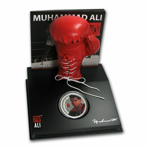 2012 1oz Muhammad Ali™ Silver Proof Coin With Boxing Glove Set