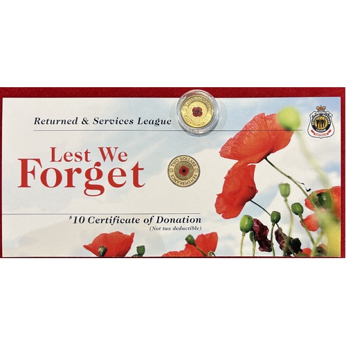 2012 $2 Red Poppy with RSL Card