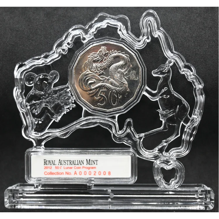 2012 50c Tetradecagon Lunar Year of the Dragon in Map Display
