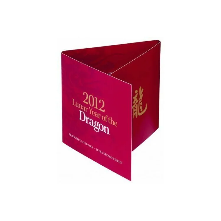 2012 50c Lunar Year of the Dragon - Tetra-decagon Coin in Folded Display Card