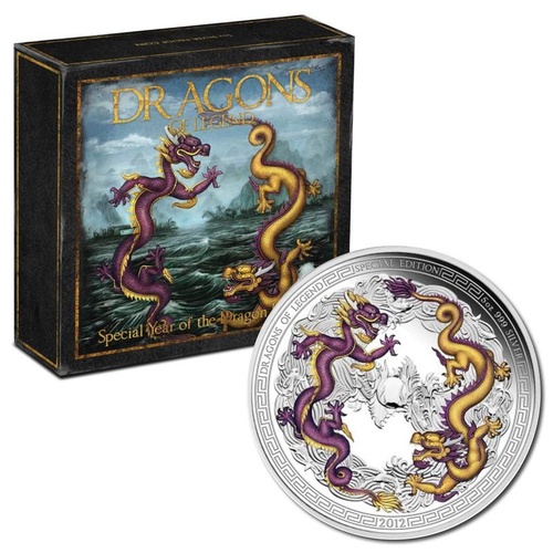 2012 5oz Year of the Dragon Silver Proof Coin