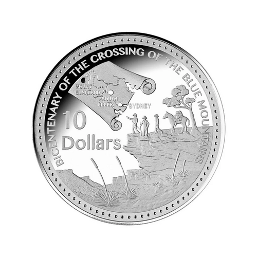 2013 Bicentenary of the Crossing of the Blue Mountains $10 Silver Proof Coin – Royal Australian Mint – 60.50g Limited Mintage