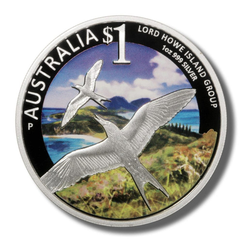 2012 $1 World Heritage Sites Lord Howe 1oz Silver Coloured Proof Coin