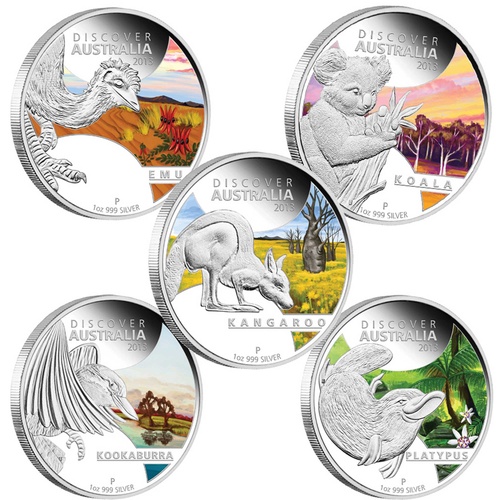 Discover Australia 2013 1oz Silver Proof Five-Coin Set