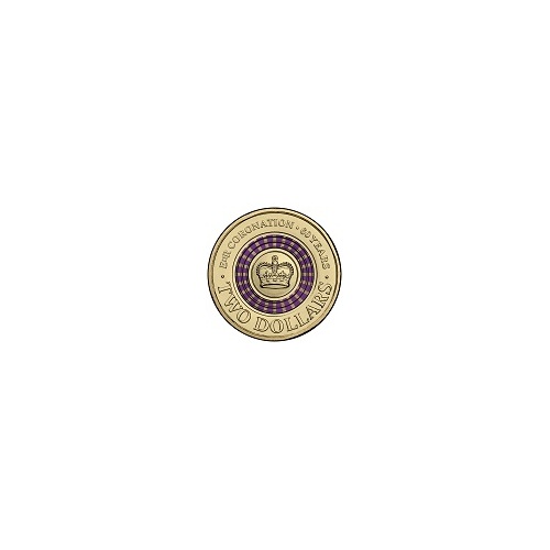 2013 $2 Purple Queen's Coronation Coloured Coin in 2x2 (Circulated)