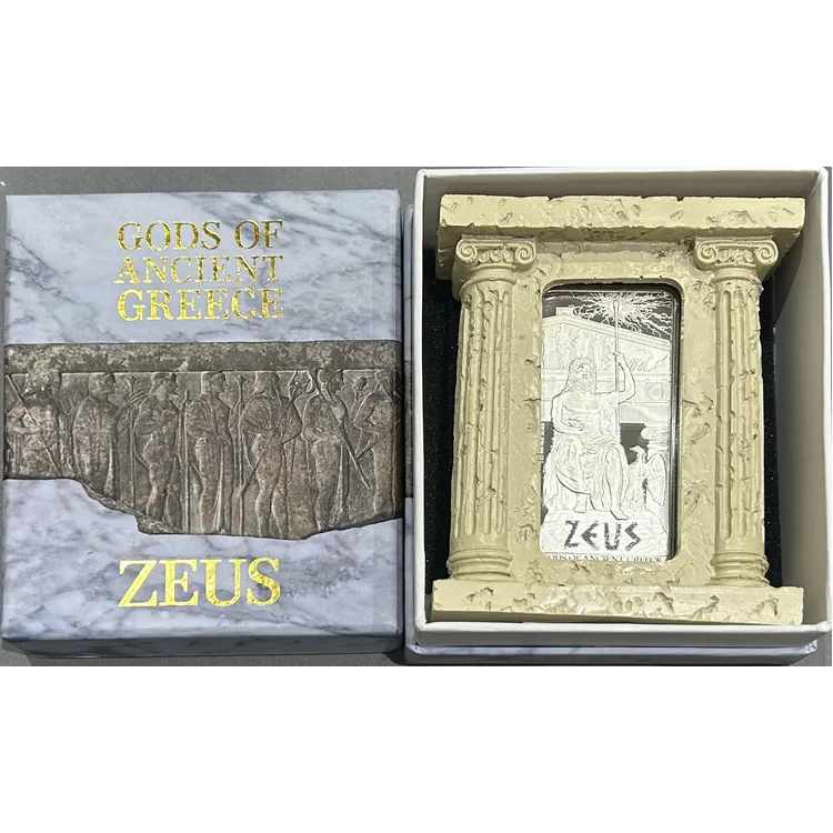 2013 2oz Silver Gods Of Olympus Zeus Silver Coin in Display