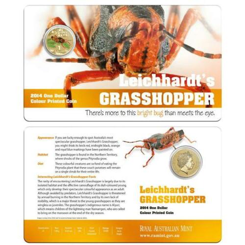 2014 $1 Bright Bugs Leichhardt's Grasshopper