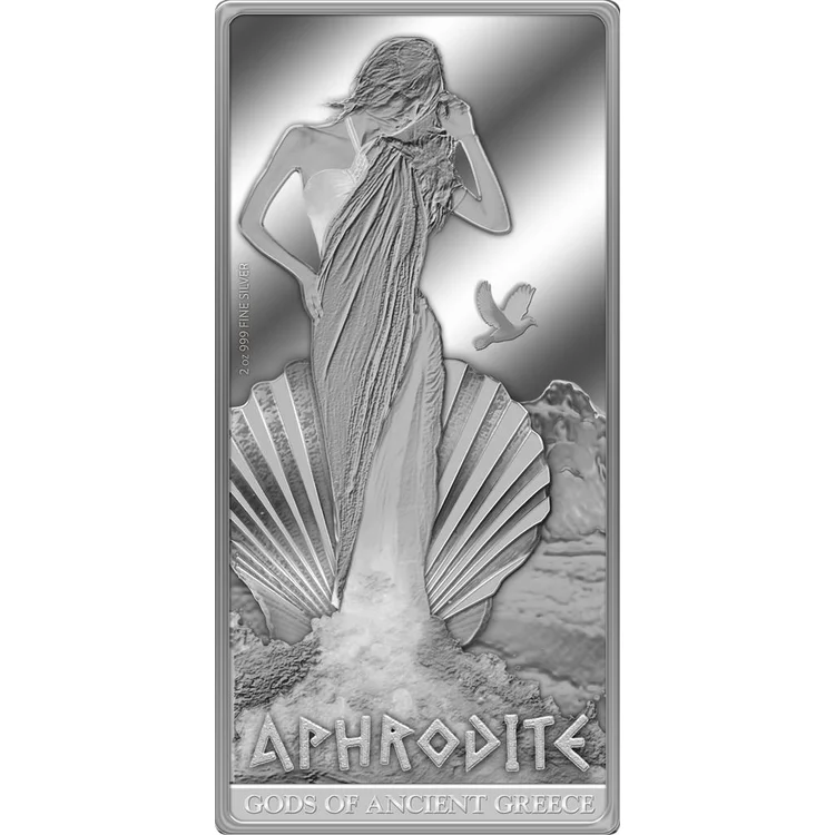 2014 2oz Silver Gods Of Olympus Aphrodite Silver Coin in Display