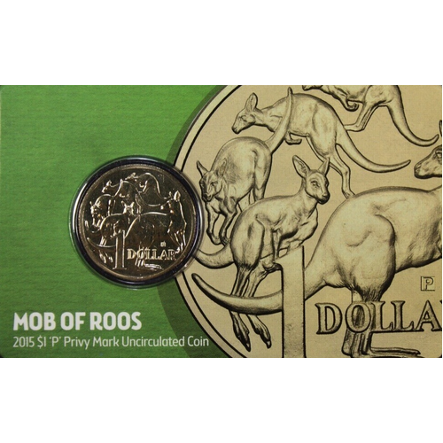 2015 $1 ANDA Perth - Mob of Roos 'P' Privy Mark