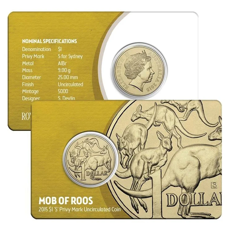 2015 $1 ANDA Sydney - Mob of Roos 'S' Privy Mark