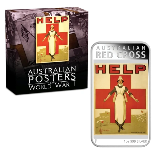 2015 1oz Australian Posters of WWI - Red Cross Silver Proof Coin
