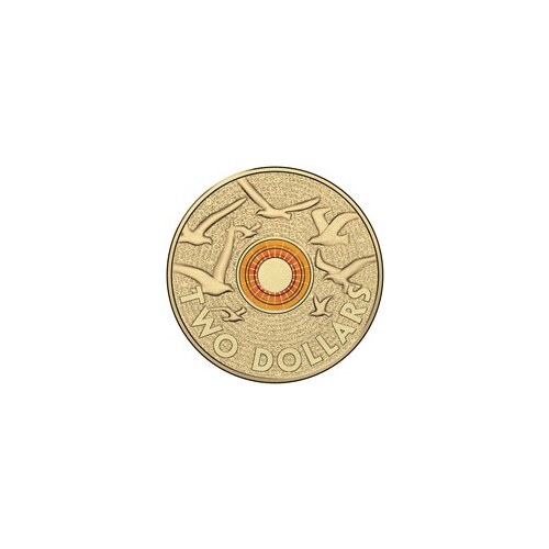 2015 - $2 Remembrance Orange Coloured Coin