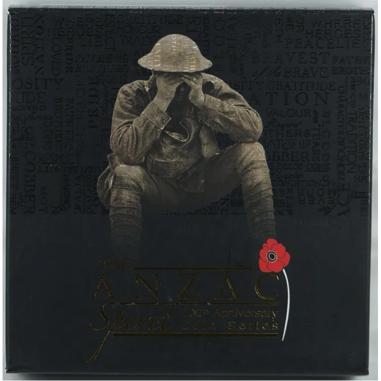 2016 $1 The ANZAC Spirit 100th Anniversary Be Worthy of Them 1oz Silver Coloured Proof Coin