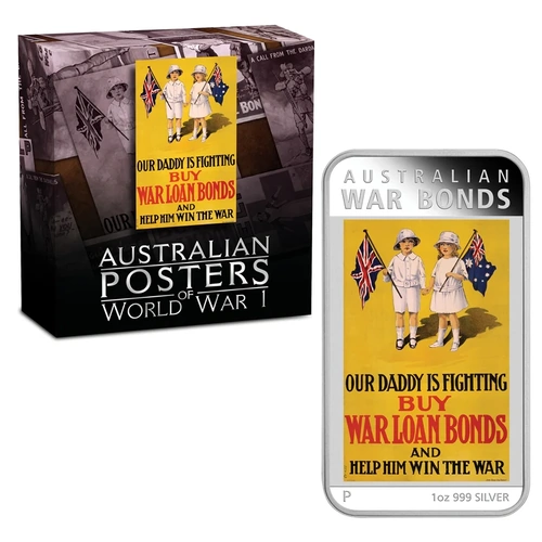 2016 1oz Australian Posters of WWI - War Bonds Silver Proof Coin