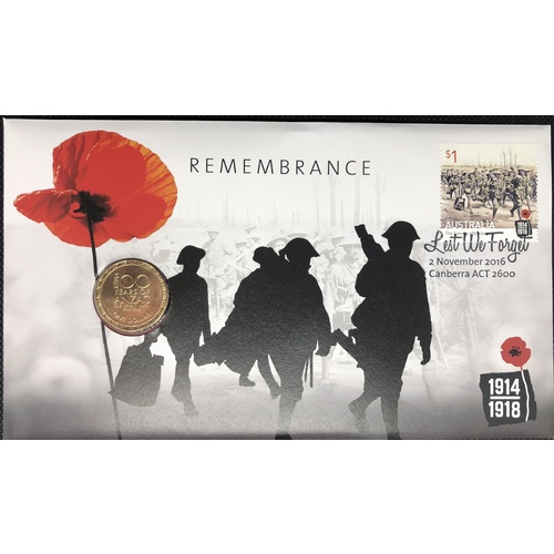 2016 PNC $1 Remembrance 100 years of ANZAC dollar 