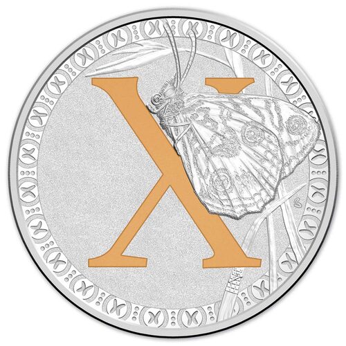 2017 $1 Silver Proof X - Alphabet Series