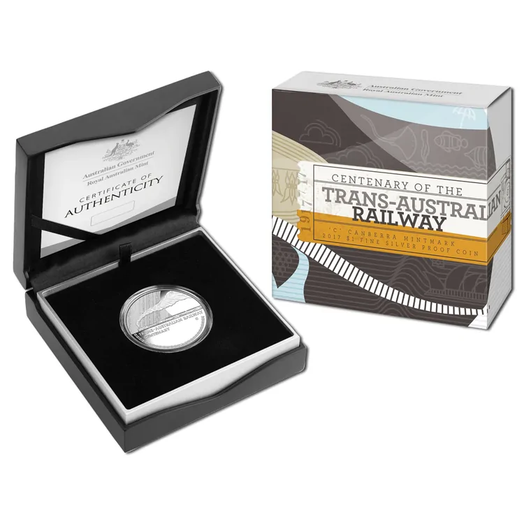 2017 $1 Fine Silver Trans-Australia Railway C-Mintmark Proof Coin