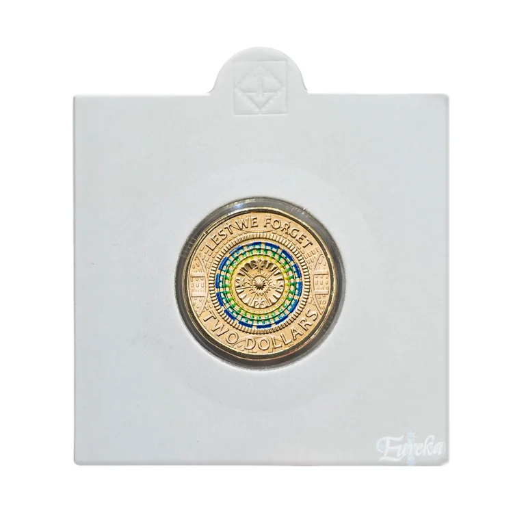 2017 $2 Lest We Forget Mosaic TONED Uncirculated Coin in 2x2