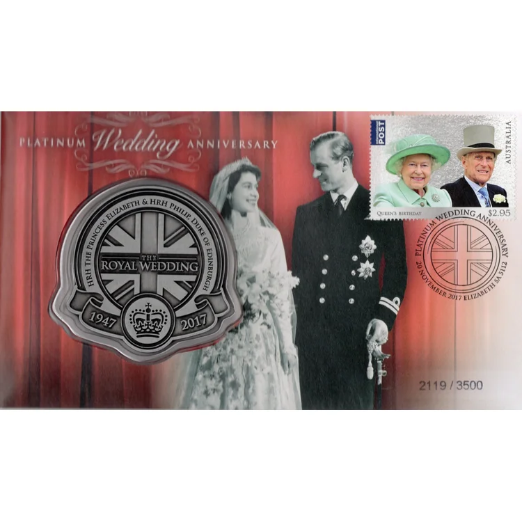 2017 Platinum Wedding Anniversary Medallion PMC